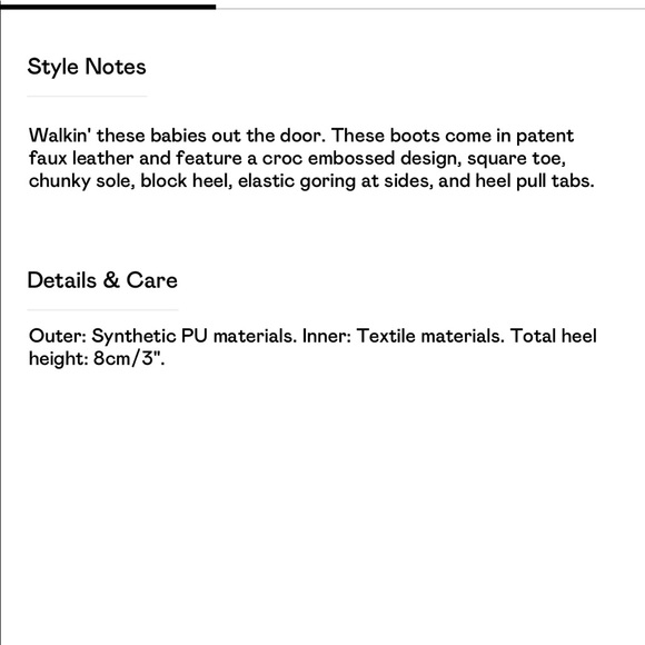 US 8 Faux leather croc square toes heeled boots - Picture 7 of 7